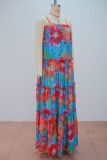 EVE Loose Print Sling Maxi Dress GANY-LB3106