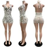 EVE Knits Sleeveless Sequin Two Piece Shorts Set CM-60415