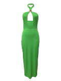 EVE Solid Color Hollow Out Maxi Dress LSD-2755