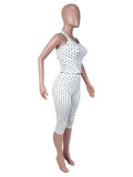 EVE Polka Dots Print Halterneck Seventh Jumpsuit SHD-8103