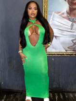 EVE Solid Color Hollow Out Maxi Dress LSD-2755