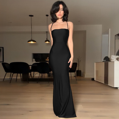 EVE Backless Patchwork Tie Up Sling Maxi Dress GWSD-D4215601G