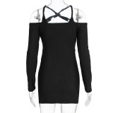 EVE Long Sleeve Solid Color Mini Dress GWSD-D1995105