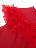 EVE Plus Size Solid Color Press Pleated Maxi Dress GKEN-AM041123