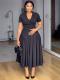EVE Solid Color Short Sleeve Maxi Dress GYLY-10997