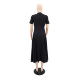 EVE Solid Color Short Sleeve Maxi Dress GYLY-10997