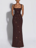 EVE Sexy Sequin Sling Maxi Dress GWSD-D1995141