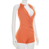 EVE Sleeveless Backless Ruched Romper GDSF-J26RP124