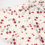 EVE Lace Edge Print Short Sleeve Maxi Dress GPKJ-MR48786