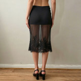 EVE Lace See Through Mesh Skirt GPKJ-MR48089