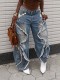 EVE Plus Size Wave Edge Holes Jeans GYLN-1836