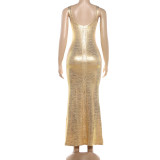 EVE Sexy Slim Sling Maxi Dress XEF-K6D07105A
