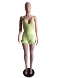 EVE Polka Dots Print Tie Up Ruffles Romper GDYF-6814