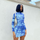 EVE Long Sleeve Print Mini Dress GPBY-JMD0079