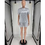 EVE Print Short Sleeve Shorts Sport 2 Piece Set FOSF-8835