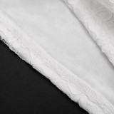 EVE One Shoulder Lace Tops Ruched Skirt Suit MXBF-J26ST143