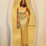 EVE Sexy Slim Sling Maxi Dress XEF-K6D07105A