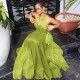 EVE Sleeveless V Neck Halterneck Maxi Dress GANY-LB3215