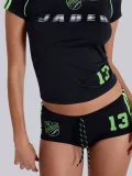 EVE Letter Print Short Sleeve Two Piece Short Set GKYS-2534