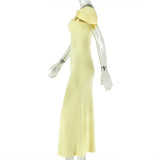 EVE One Shoulder Solid Color Split Maxi Dress GJYO-JD305238