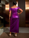 EVE V Neck Solid Color Ruched Maxi Dress GKEN-AM040837