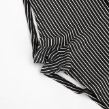 EVE Stripe Wrap Chest Top Two Piece Shorts Set GDSF-D26ST116