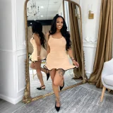 EVE Knits Contrast Color Sleeveless Mini Dress HNIF-M3080
