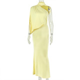 EVE Slash Neck Irregular Maxi Dress GJYO-JD305212