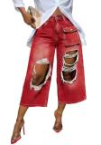 EVE Retro Gradient Holes Wide-leg Seventh Pants LSD-2834