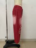 EVE Retro Gradient Holes Wide-leg Seventh Pants LSD-2834