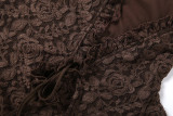 EVE Lace Patchwork Deep V Neck Mini Dress GZJQ-K6D05341A