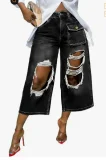 EVE Retro Gradient Holes Wide-leg Seventh Pants LSD-2834