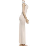 EVE Solid Color Split Maxi Dress DLSF-K6D06511A