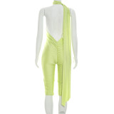 EVE Solid Color Backless Seventh Jumpsuit MXBF-J26JP136