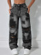 EVE Casual Holes Straight Jeans GYXN-16215