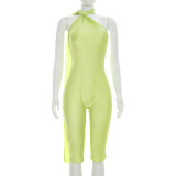 EVE Solid Color Backless Seventh Jumpsuit MXBF-J26JP136
