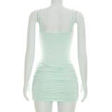 EVE Solid Color Mesh Shawl Top+ Mini Dress 2 Piece Set GSZM-C26DS172