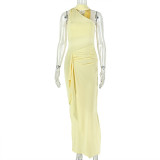 EVE Slash Shoulder Solid Color Maxi Dress GJYO-JD305221