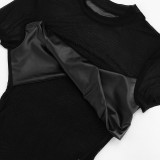 EVE Mesh Patchwork Short Sleeve Bodysuit GDSF-J26BS176