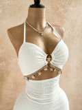 EVE Halterneck Hollow Out Backless Mini Dress(Without Chain) GXIY-K26L2300