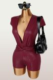 EVE Solid Color Short Sleeve Short 2 Piece Set YWXS-K26L2485