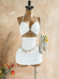 EVE Halterneck Hollow Out Backless Mini Dress(Without Chain) GXIY-K26L2300