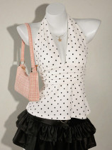 EVE Polka Dots Print Backless Tops GXIY-K26L2054