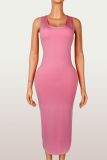 EVE Solid Color Sleeveless Split Maxi Dress YWXS-K26L2301
