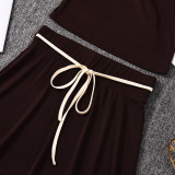EVE Contrast Color Tie Up Two Piece Skirts Set GFRT-42131SBG