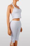 EVE Solid Color Halterneck Top Seventh Pants Suit YWXS-K25L1878