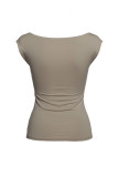 EVE Solid Color Drawstring Sleeveless Tops YWXS-K25L1619