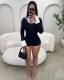 EVE Lapel Patchwork V Neck Romper YWXS-K26L2180