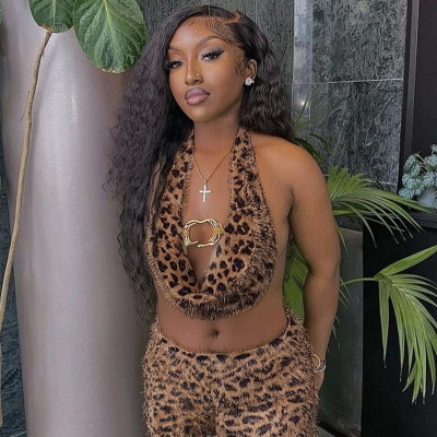EVE Leopard Print Backless Tie Up Skirt Suit GFRT-32852SBY