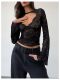 EVE Lace See Through Solid Top YWXS-K25L1761